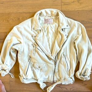 Free People summer motorcycle jacket in cotton.